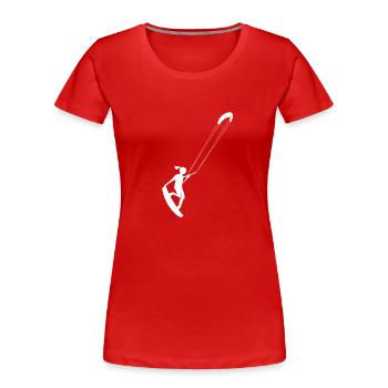 Kitesurferin - Frauen Premium Bio T-Shirt - Rot - Vorne - Mia (176cm)