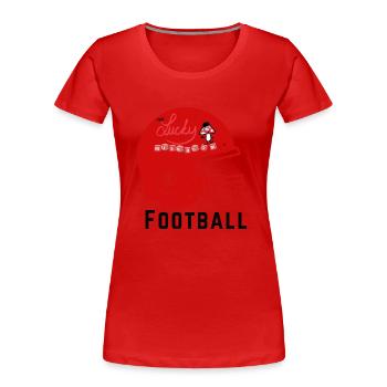 Football américain chanceux - T-shirt bio Premium Femme - rouge - Devant - Mia (176cm)