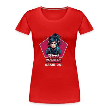 Zocker Frau Spiele fokusiert Gaming Girl - Frauen Premium Bio T-Shirt - Rot - Vorne - Mia (176cm)