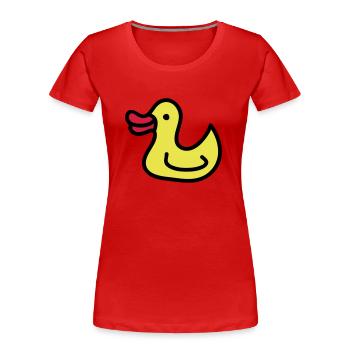 Duck - canard 3 - T-shirt bio Premium Femme - rouge - Devant - Mia (176cm)