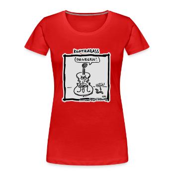 Kontrabass (dagegen) bg - Frauen Premium Bio T-Shirt - Rot - Vorne - Mia (176cm)