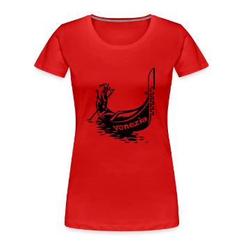 Venedig Gondel - Frauen Premium Bio T-Shirt - Rot - Vorne - Mia (176cm)