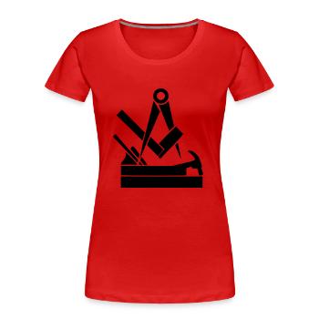 Outil de menuiserie - T-shirt bio Premium Femme - rouge - Devant - Mia (176cm)