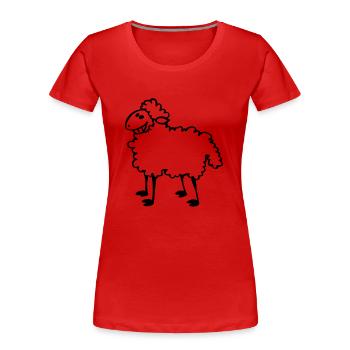 Sheep - Women's Premium Organic T-Shirt - red - Front - Mia (176cm)