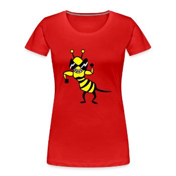 Wasp - Bee - Women's Premium Organic T-Shirt - red - Front - Mia (176cm)