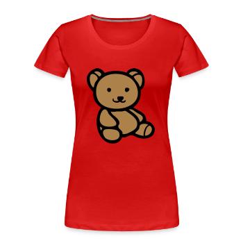 baer bar teddy teddybär - Frauen Premium Bio T-Shirt - Rot - Vorne - Mia (176cm)