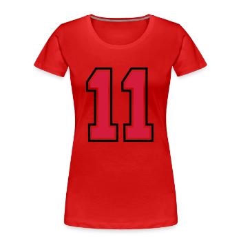 11 sports jersey football number - Women's Premium Organic T-Shirt - red - Front - Mia (176cm)