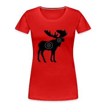 Elch - Frauen Premium Bio T-Shirt - Rot - Vorne - Mia (176cm)