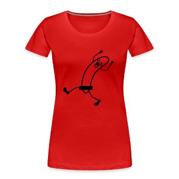 Naked Lauf Banana - Frauen Premium Bio T-Shirt - Rot - Vorne - Mia (176cm)