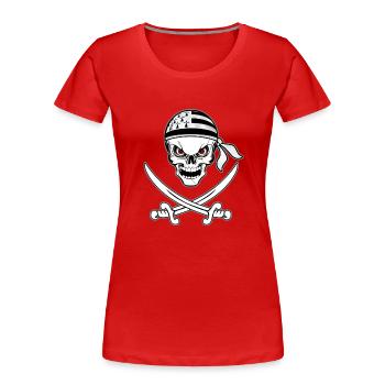 corsaire breton - T-shirt bio Premium Femme - rouge - Devant - Mia (176cm)