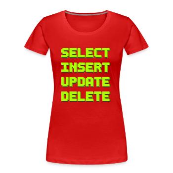 SQL pixelart - Frauen Premium Bio T-Shirt - Rot - Vorne - Mia (176cm)