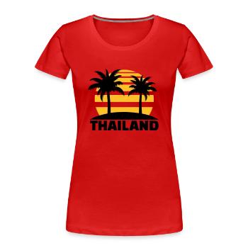 Thailand - Frauen Premium Bio T-Shirt - Rot - Vorne - Mia (176cm)