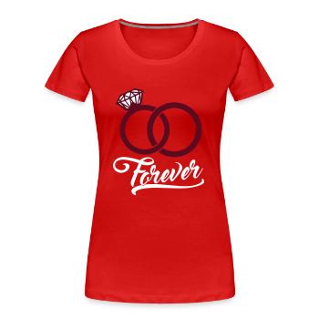 forever wedding rings - Frauen Premium Bio T-Shirt - Rot - Vorne - Mia (176cm)