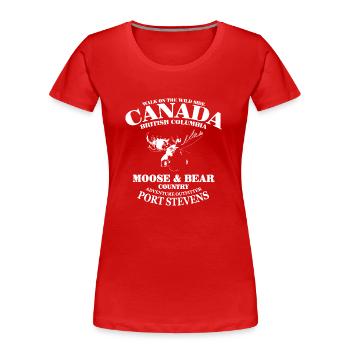 Moose - Canada - Frauen Premium Bio T-Shirt - Rot - Vorne - Mia (176cm)