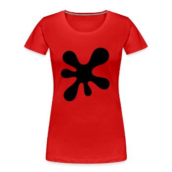 Blob, stain, splash, drop, splatter, color - Women's Premium Organic T-Shirt - red - Front - Mia (176cm)