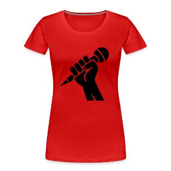 microphone - Women's Premium Organic T-Shirt - red - Front - Mia (176cm)