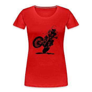 Motocross - Frauen Premium Bio T-Shirt - Rot - Vorne - Mia (176cm)