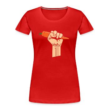 Vegetarian fist carrot carrot of veganism - Women's Premium Organic T-Shirt - red - Front - Mia (176cm)