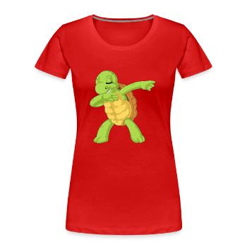 turtle dabbing - Women's Premium Organic T-Shirt - red - Front - Mia (176cm)