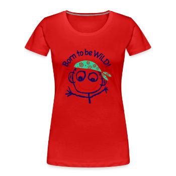 Pirate Headscarf Comic Graffiti Sea - Women's Premium Organic T-Shirt - red - Front - Mia (176cm)