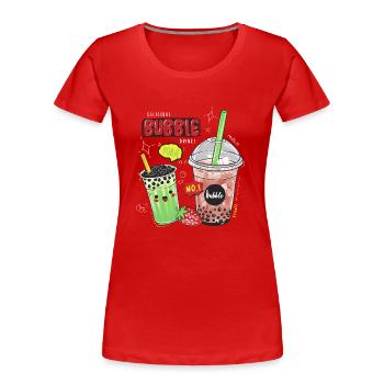 Bubble tee chemises cool ch / at - T-shirt bio Premium Femme - rouge - Devant - Mia (176cm)