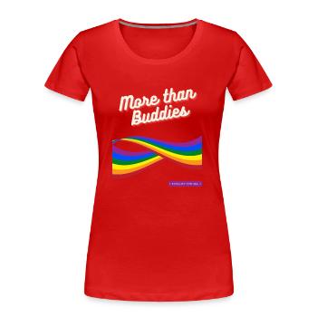 Mehr als Buddies - Frauen Premium Bio T-Shirt - Rot - Vorne - Mia (176cm)