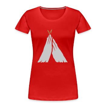 Abenteuer Hobby zelten Zelt - Frauen Premium Bio T-Shirt - Rot - Vorne - Mia (176cm)