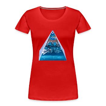Schutzsymbol /Böses Blick-Schutz - Frauen Premium Bio T-Shirt - Rot - Vorne - Mia (176cm)