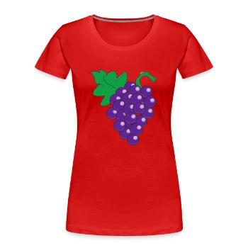 Traube Trauben Wein Illustration Geschenkidee - Frauen Premium Bio T-Shirt - Rot - Vorne - Mia (176cm)
