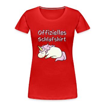 Sleeping Unicorn Lazy Lazy Lazing Sleep Shirt - Women's Premium Organic T-Shirt - red - Front - Mia (176cm)