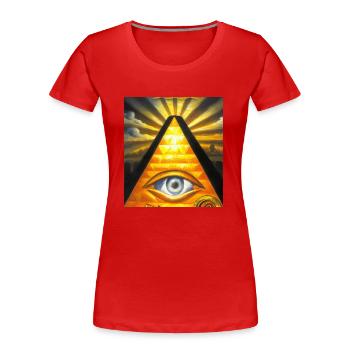 The Occult Eye - Women's Premium Organic T-Shirt - red - Front - Mia (176cm)