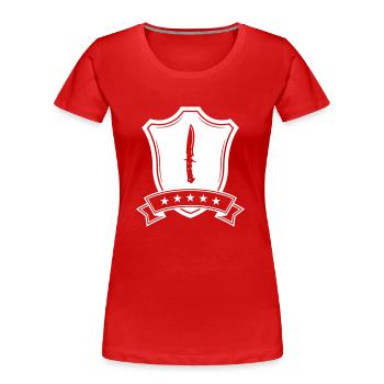 Messer Wappen - Frauen Premium Bio T-Shirt - Rot - Vorne - Mia (176cm)