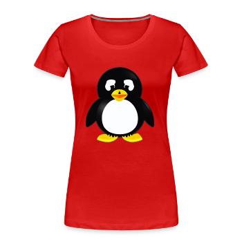 Pinguin Cartoon süß Pingu Tier lustig comic 10 - Frauen Premium Bio T-Shirt - Rot - Vorne - Mia (176cm)
