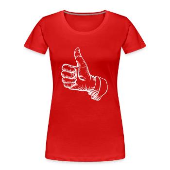 Pouces tirés vers le haut - T-shirt bio Premium Femme - rouge - Devant - Mia (176cm)