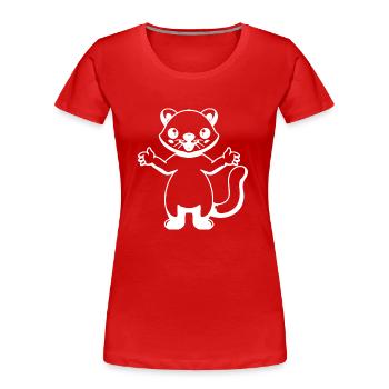 DOG CAT PET - Frauen Premium Bio T-Shirt - Rot - Vorne - Mia (176cm)