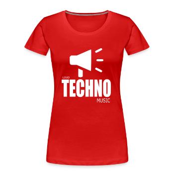 Laute Techno-Musik - Frauen Premium Bio T-Shirt - Rot - Vorne - Mia (176cm)