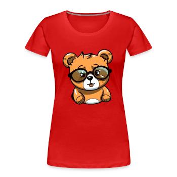 Maki the Pooh - Women's Premium Organic T-Shirt - red - Front - Mia (176cm)