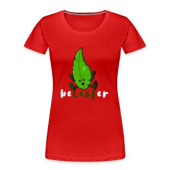 be-LEAF-er - T-shirt bio Premium Femme - rouge - Devant - Mia (176cm)