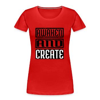 humor learning improvement fun illumination - Women's Premium Organic T-Shirt - red - Front - Mia (176cm)