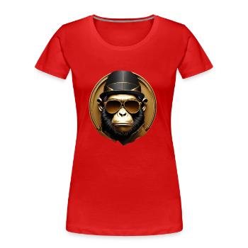 Golden Gorilla Gentleman - Women's Premium Organic T-Shirt - red - Front - Mia (176cm)
