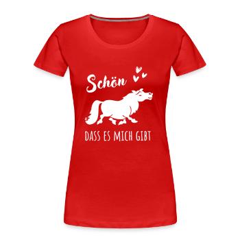 Schön dass es mich gibt - Valentinstag, Single - Frauen Premium Bio T-Shirt - Rot - Vorne - Mia (176cm)