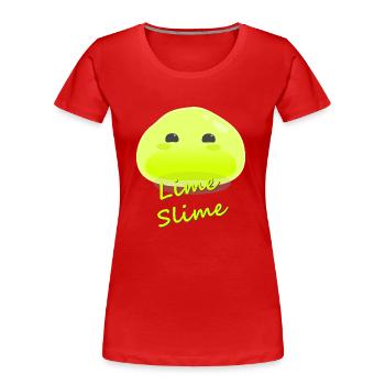 Lime Slime - Women's Premium Organic T-Shirt - red - Front - Mia (176cm)