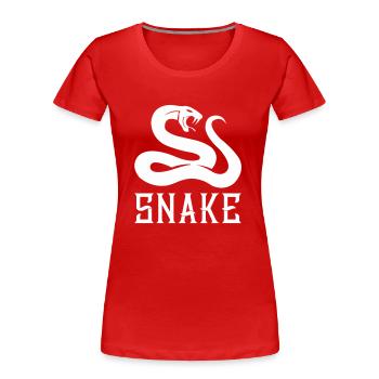 snake white - Frauen Premium Bio T-Shirt - Rot - Vorne - Mia (176cm)