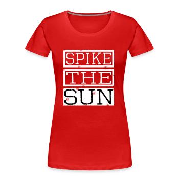 sun-soaked adventures sun-kissed vibes funny quote - Frauen Premium Bio T-Shirt - Rot - Vorne - Mia (176cm)