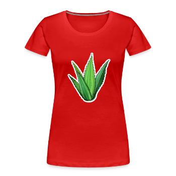 Aloe vera - T-shirt bio Premium Femme - rouge - Devant - Mia (176cm)