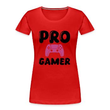 pro gamer 1 - Frauen Premium Bio T-Shirt - Rot - Vorne - Mia (176cm)