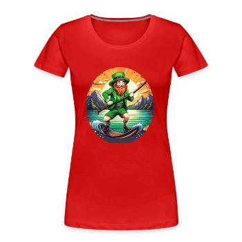 Planche à pagaie Shamrock Shamrock de la Saint-Patrick - T-shirt bio Premium Femme - rouge - Devant - Mia (176cm)