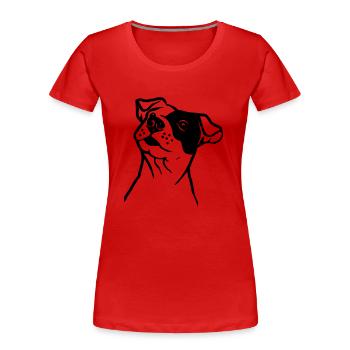 Staffordshire Terrier - Frauen Premium Bio T-Shirt - Rot - Vorne - Mia (176cm)