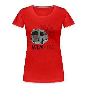 Vanlife grün - Frauen Premium Bio T-Shirt - Rot - Vorne - Mia (176cm)