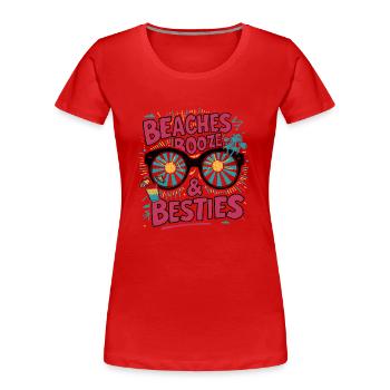 Girls' Vacation – Beaches, Drinks, Girlfriends - Women's Premium Organic T-Shirt - red - Front - Mia (176cm)